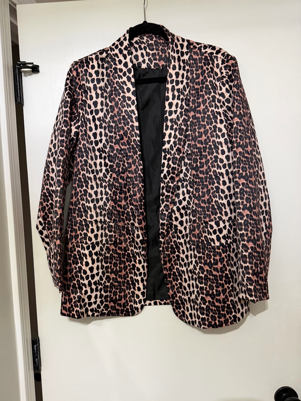 Leopard Print Open Blazer Jacket